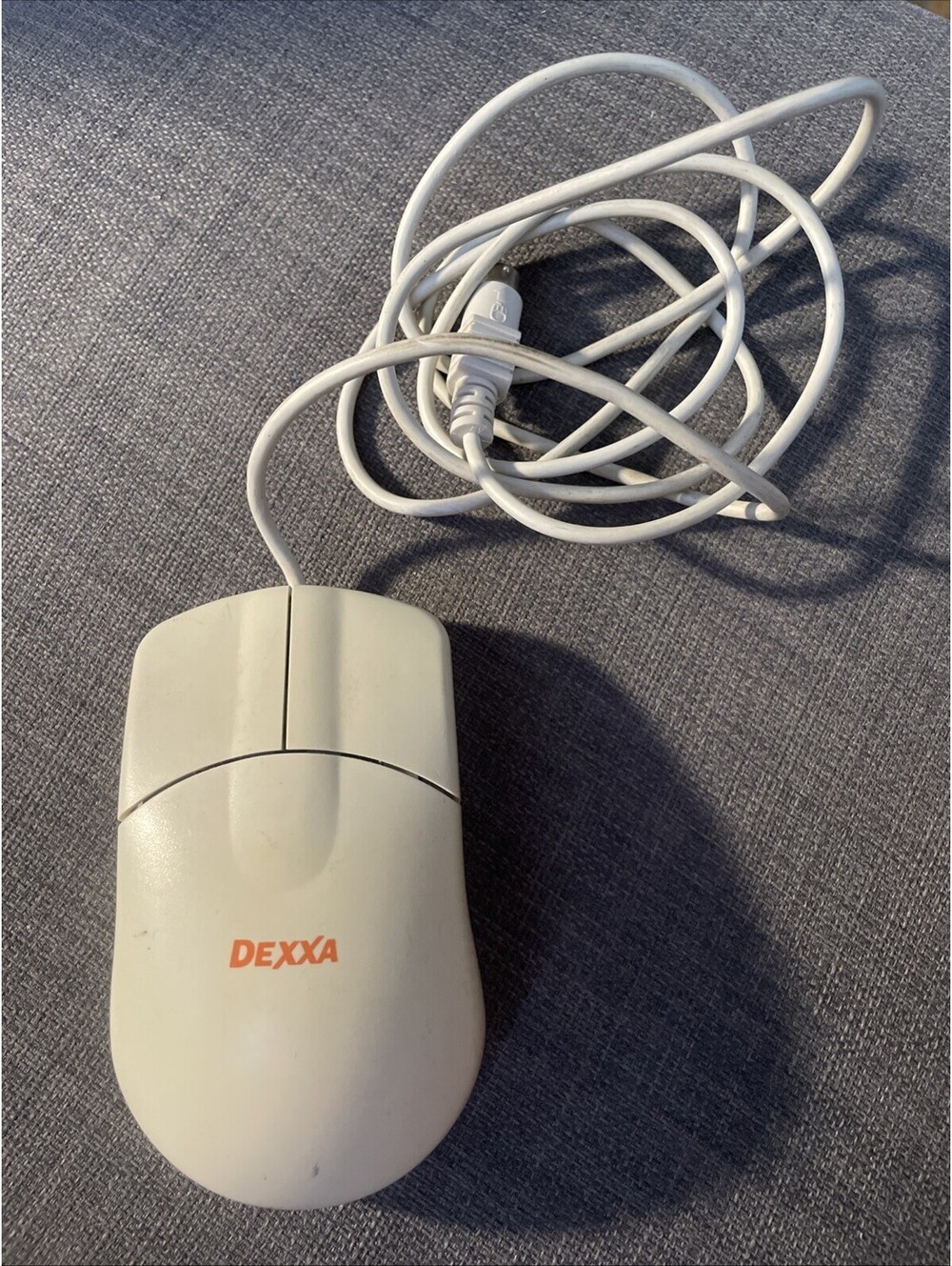 Dexxa IBM PC PS/2 White Mouse Windows DOS
